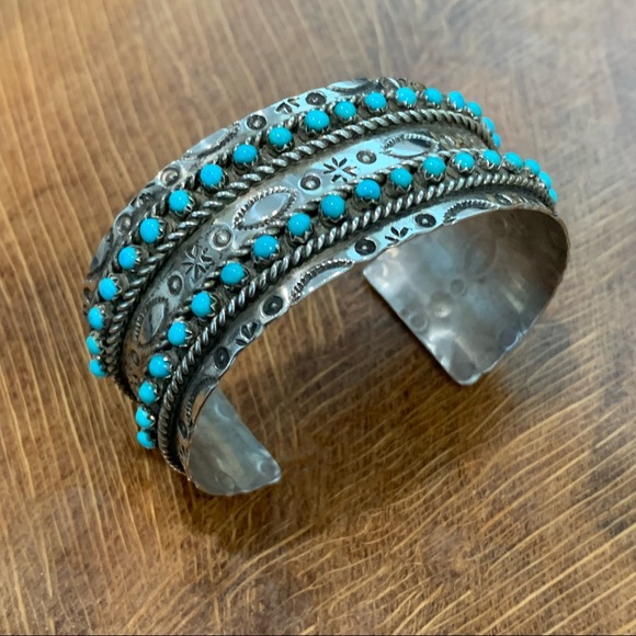 Jewelry - Native American Turquoise and Sterling Silver Cuff Bracelet